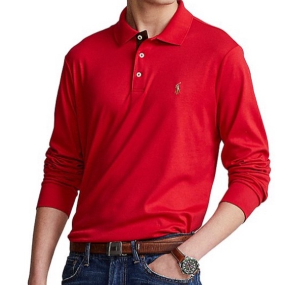 Polo Ralph Lauren Men's Classic Fit Mesh Long-Sleeve Polo Shirt Size Medium NWT - Picture 2 of 6